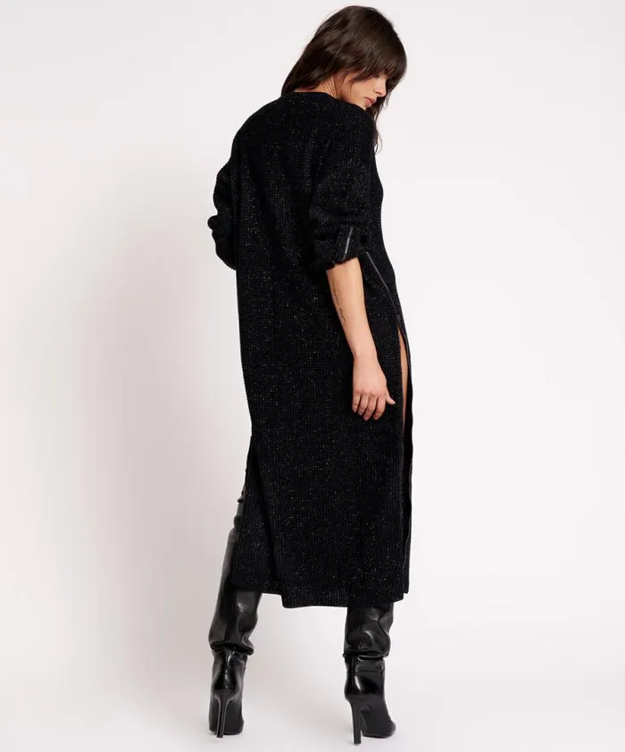 Women LE FREAK METALLIC ZIPPED KNIT DRESS One Teaspoon Midi and Maxi Dresses