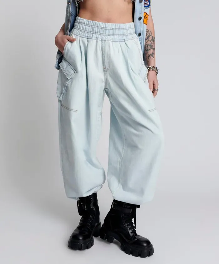 Women LE SURF DENIM PARACHUTE PANTS One Teaspoon Bottoms Women LE SURF DENIM PARACHUTE PANTS One Teaspoon Bottoms