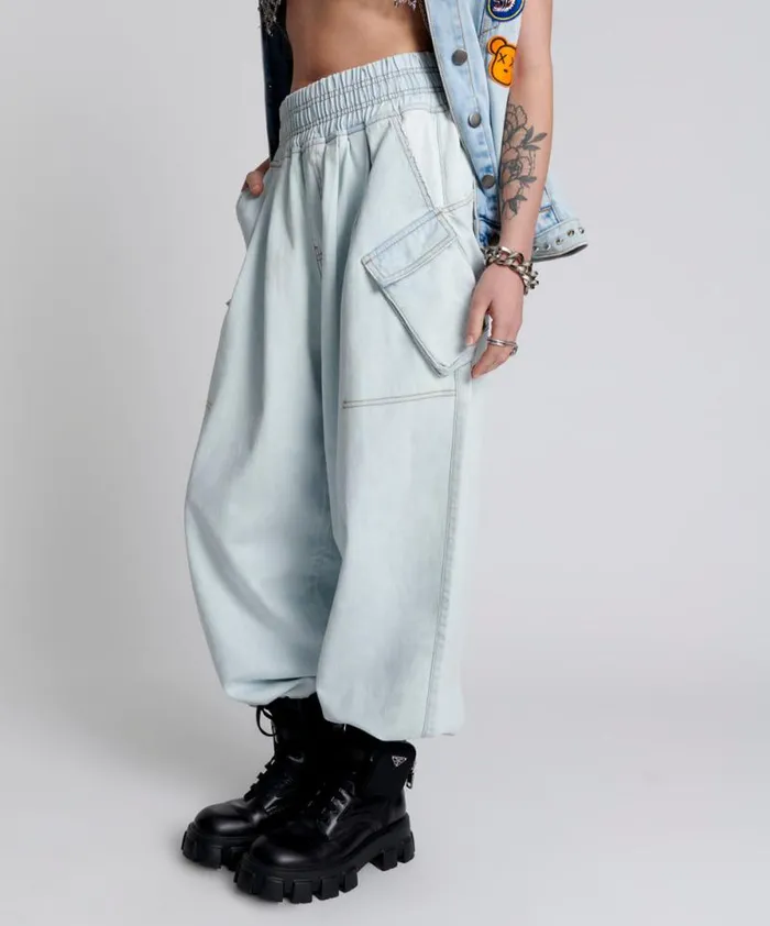 Women LE SURF DENIM PARACHUTE PANTS One Teaspoon Bottoms Women LE SURF DENIM PARACHUTE PANTS One Teaspoon Bottoms