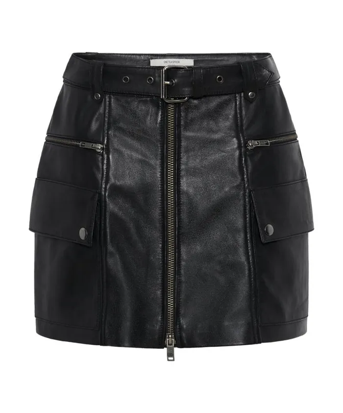 Women LEATHER BIKER MINI SKIRT One Teaspoon Bottoms Women LEATHER BIKER MINI SKIRT One Teaspoon Bottoms