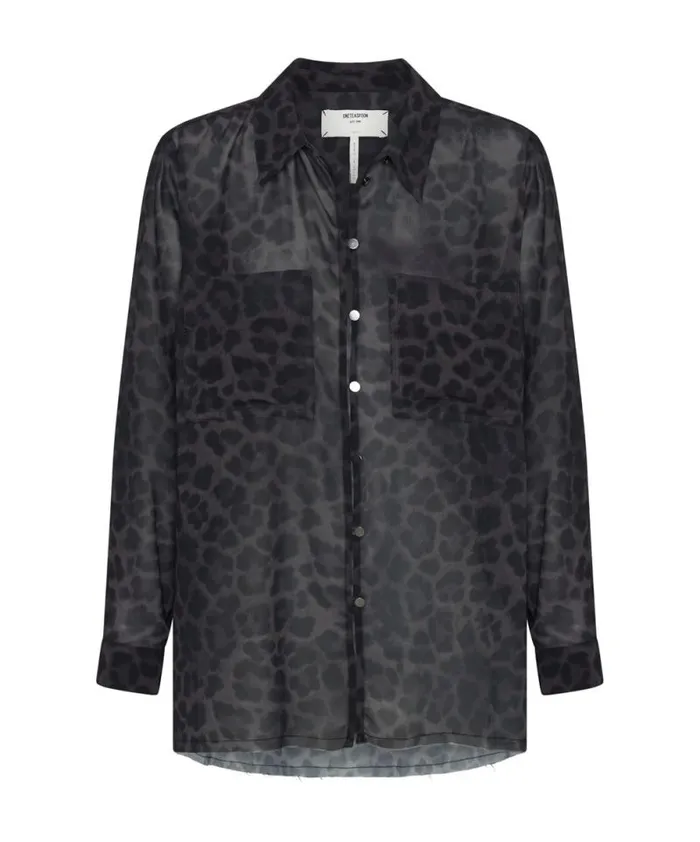 Women LEOPARD CHIFFON LONGLINE SHIRT One Teaspoon Shirts