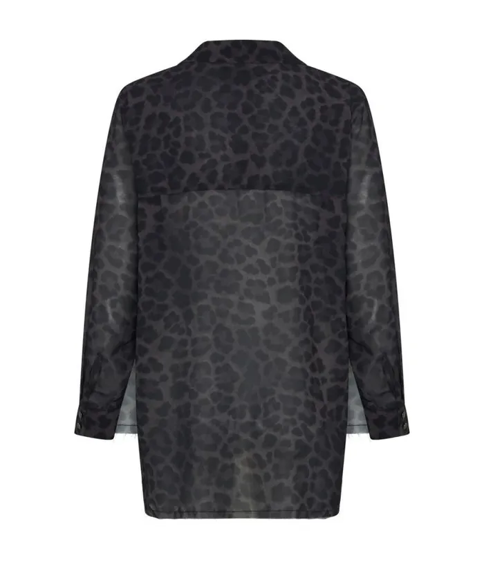 Women LEOPARD CHIFFON LONGLINE SHIRT One Teaspoon Shirts