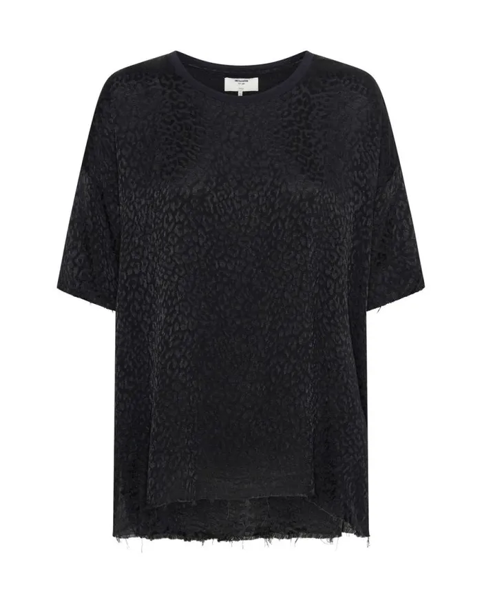 Women LEOPARD JACQUARD SATIN TEE One Teaspoon Tops Women LEOPARD JACQUARD SATIN TEE One Teaspoon Tops