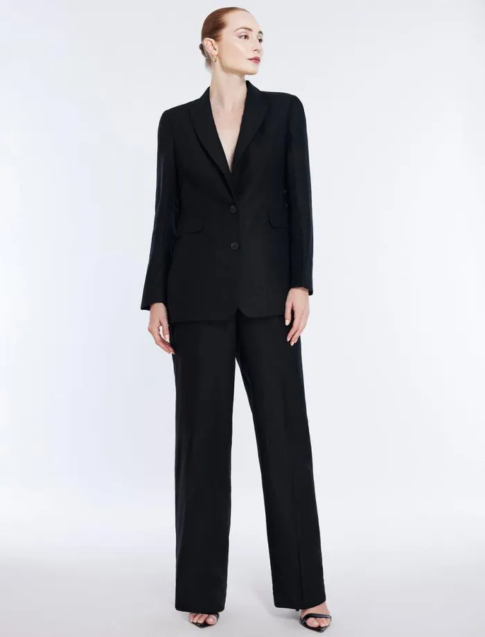 Women Linen Blazer Black BCBG Suiting Women Linen Blazer Black BCBG Suiting