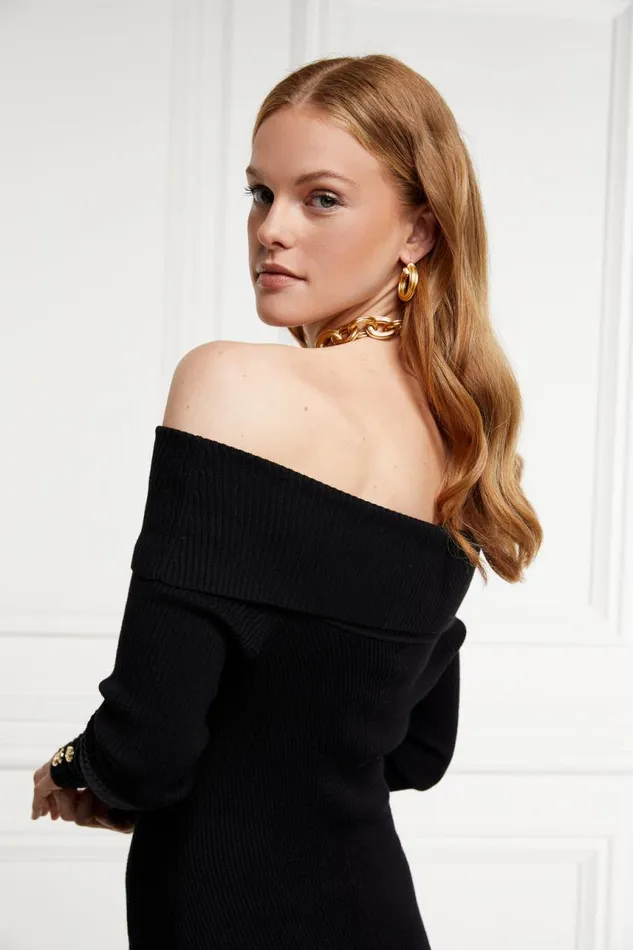 WomenLittle Dresses Holland Cooper Bardot Midi Dress Black WomenLittle Dresses Holland Cooper Bardot Midi Dress Black