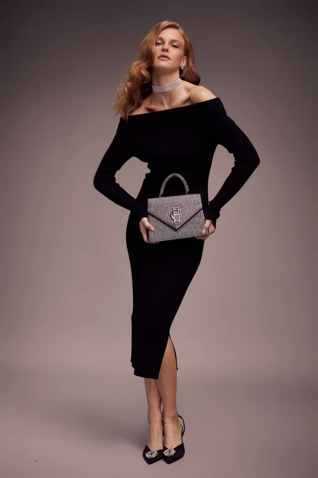 WomenLittle Dresses Holland Cooper Bardot Midi Dress Black WomenLittle Dresses Holland Cooper Bardot Midi Dress Black