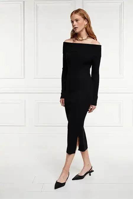 WomenLittle Dresses Holland Cooper Bardot Midi Dress Black WomenLittle Dresses Holland Cooper Bardot Midi Dress Black