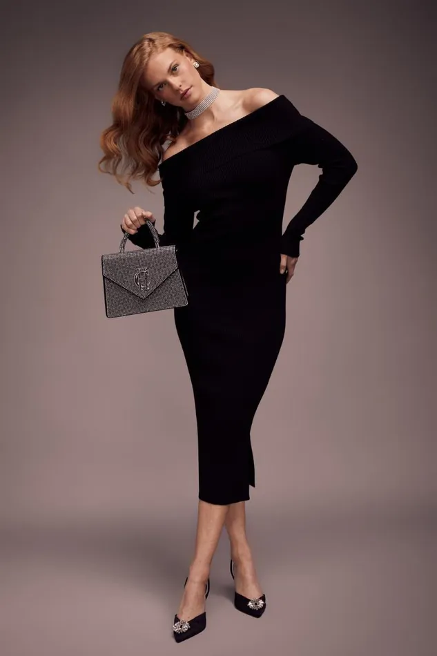 WomenLittle Dresses Holland Cooper Bardot Midi Dress Black WomenLittle Dresses Holland Cooper Bardot Midi Dress Black