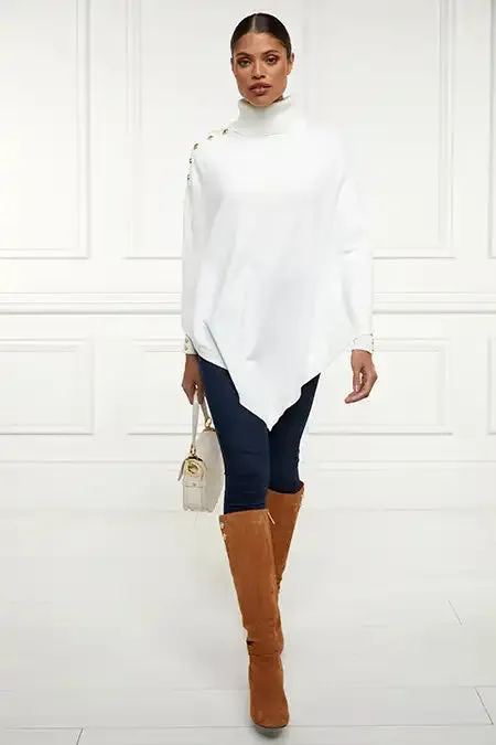 WomenLittle Knitwear Holland Cooper Roll Neck Cape Natural WomenLittle Knitwear Holland Cooper Roll Neck Cape Natural