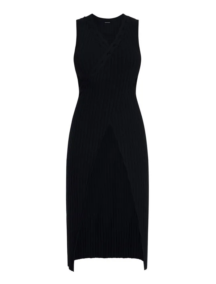 Women Long Knit Tunic Top Black BCBG Tops
