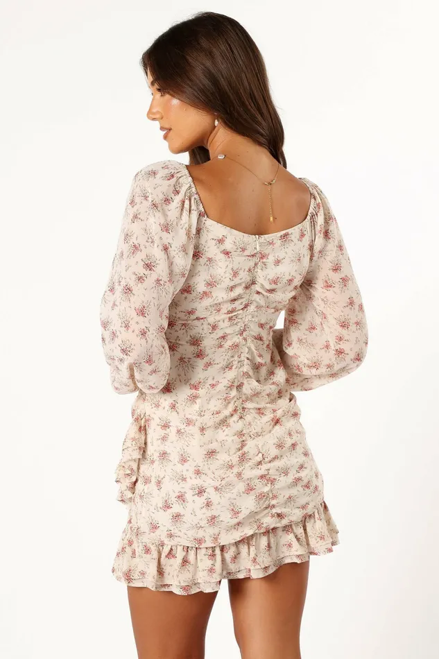 Women Long Sleeve Dresses Petal and Pup Ollive Long Sleeve Dress Cream