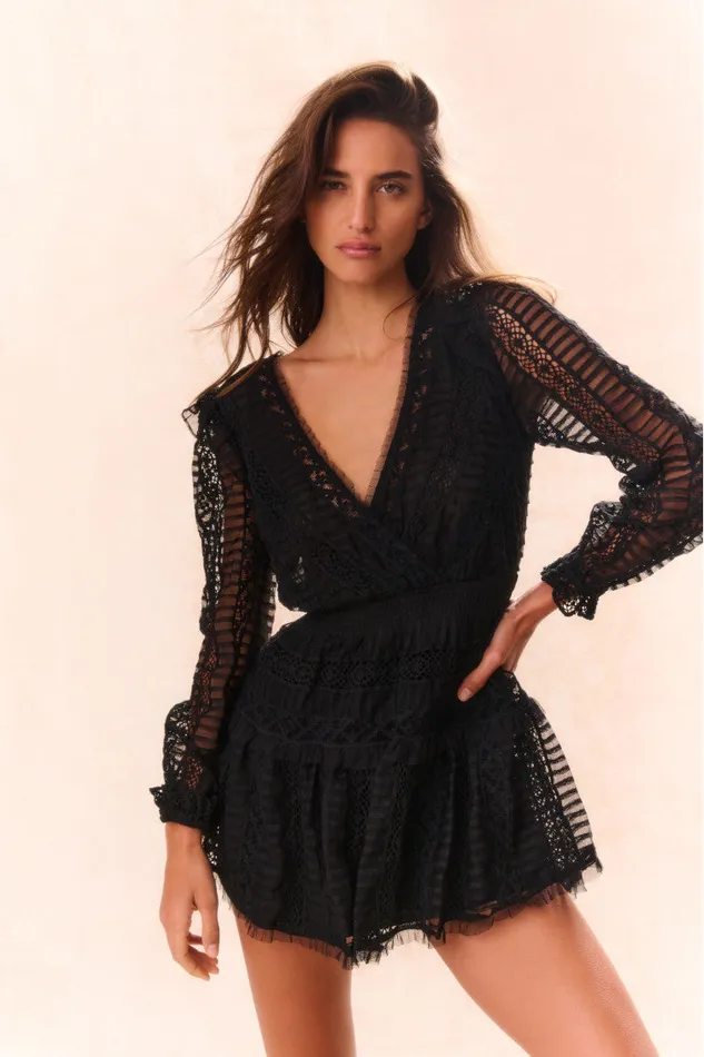 Women LoveShackFancy Dresses Alonsa LaceDetailed Mini Dress Black