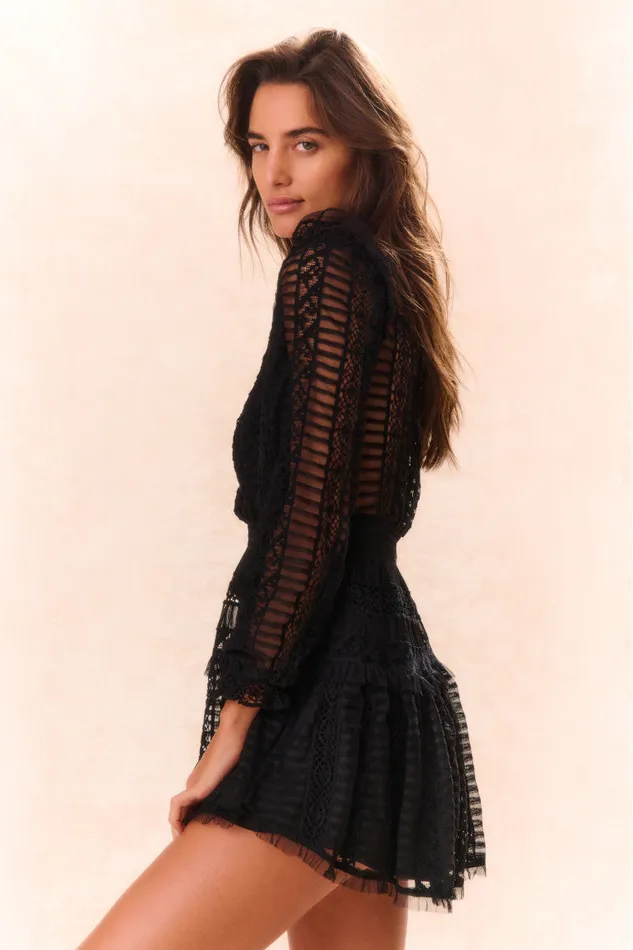 Women LoveShackFancy Dresses Alonsa LaceDetailed Mini Dress Black