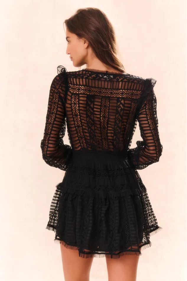 Women LoveShackFancy Dresses Alonsa LaceDetailed Mini Dress Black