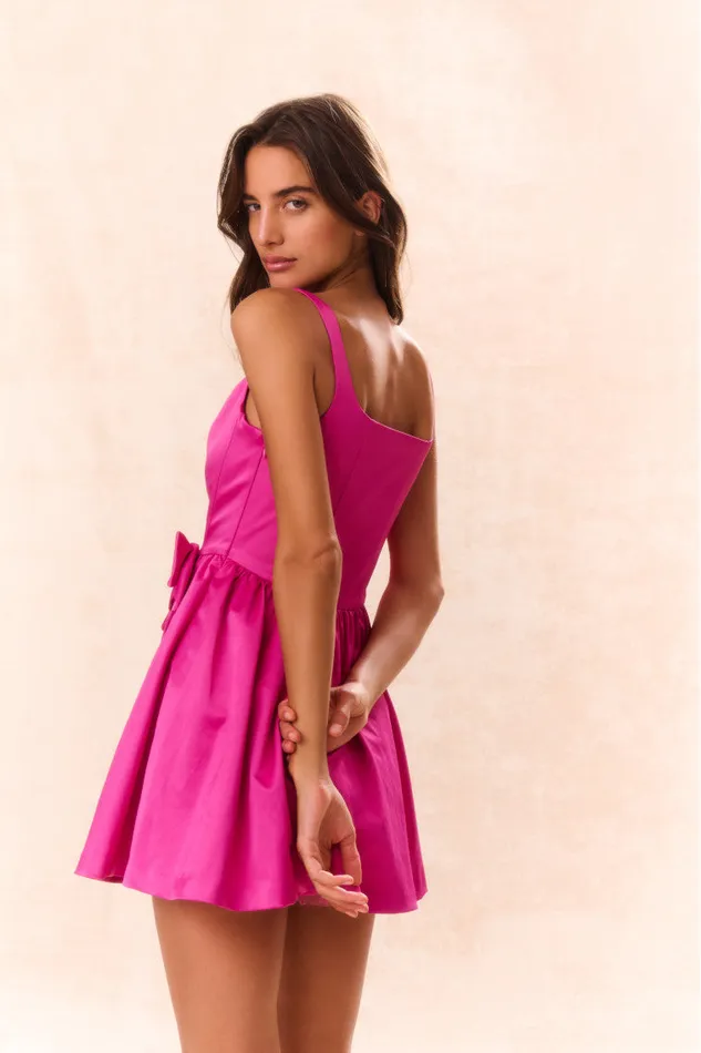 Women LoveShackFancy Dresses Bayer Satin Mini Dress Fuchsia