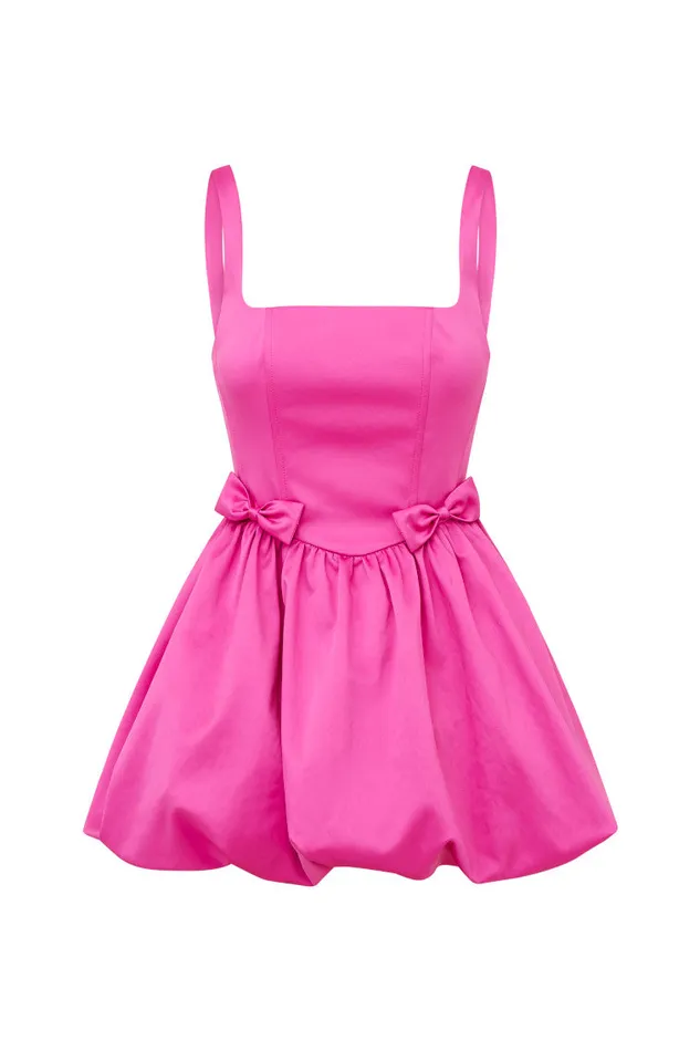 Women LoveShackFancy Dresses Bayer Satin Mini Dress Fuchsia