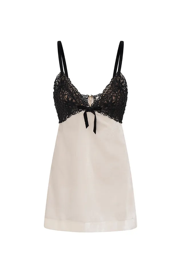 Women LoveShackFancy Dresses Ganette Velvet Mini Dress Cream