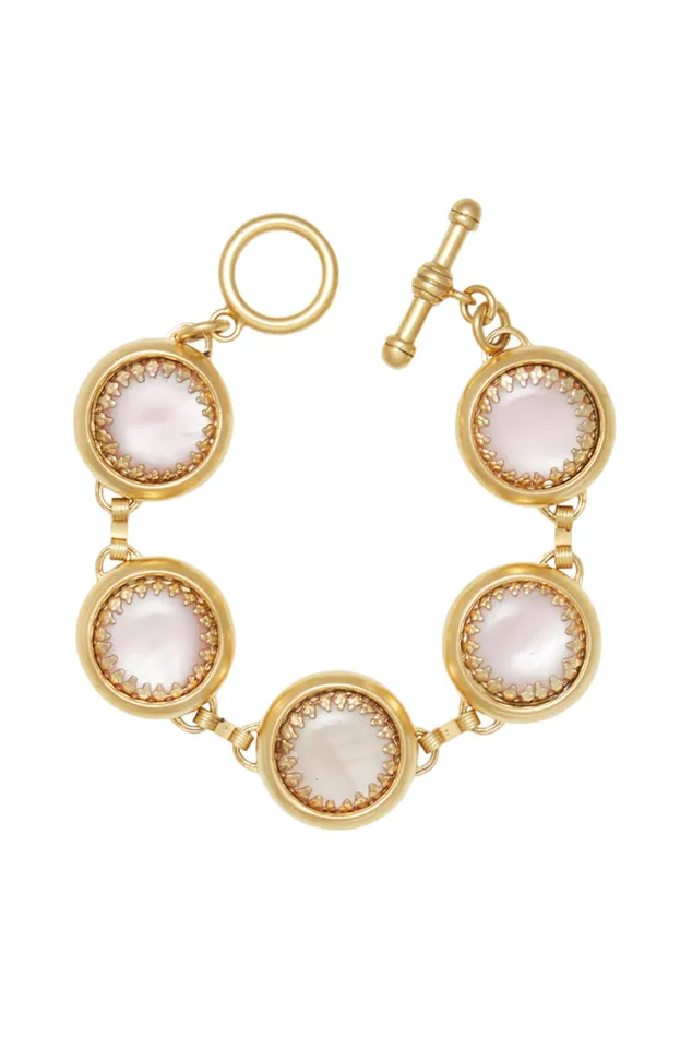 Women LoveShackFancy Jewelry BrinkerEliza Petal Bubble Bracelet Gold