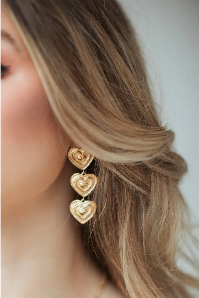 Women LoveShackFancy Jewelry Heartbeat Earrings By Evie Jewelry Gold