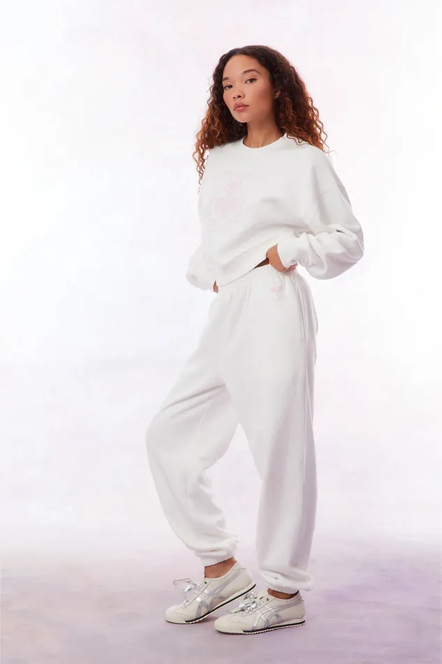 Women LoveShackFancy Tees and Fleece Malone Tennis Logo Sweatpant White