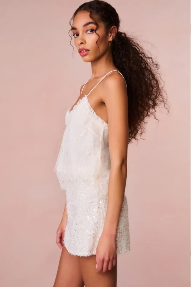 Women LoveShackFancy Tops Ferni Lace Cami Top Ivory