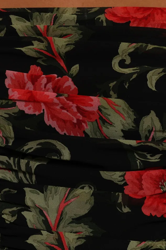 Women Maia Top Black Floral Tops Petal and Pup