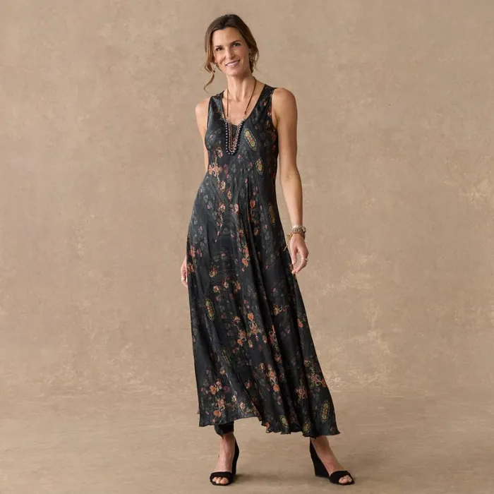 Women Manning Floral Dress Petite Black Sundance Catalog Dresses and Jumpsuits