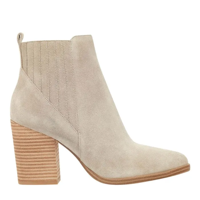 Women Marc Fisher Booties Alva Pointy Toe Bootie Light Natural Suede