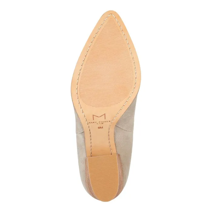 Women Marc Fisher Booties Alva Pointy Toe Bootie Light Natural Suede