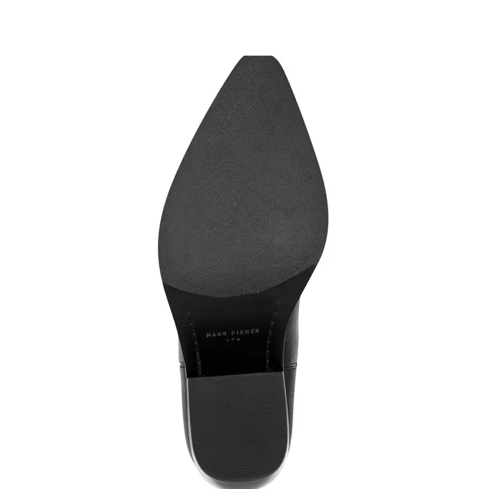 Women Marc Fisher Booties Elyma Perferated Western Bootie Black Leather