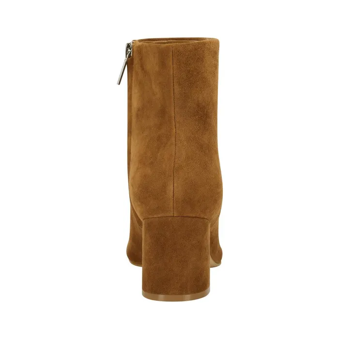 Women Marc Fisher Booties Jarli Pointy Ankle Bootie Brown Suede