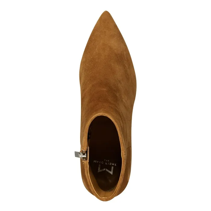 Women Marc Fisher Booties Jarli Pointy Ankle Bootie Brown Suede