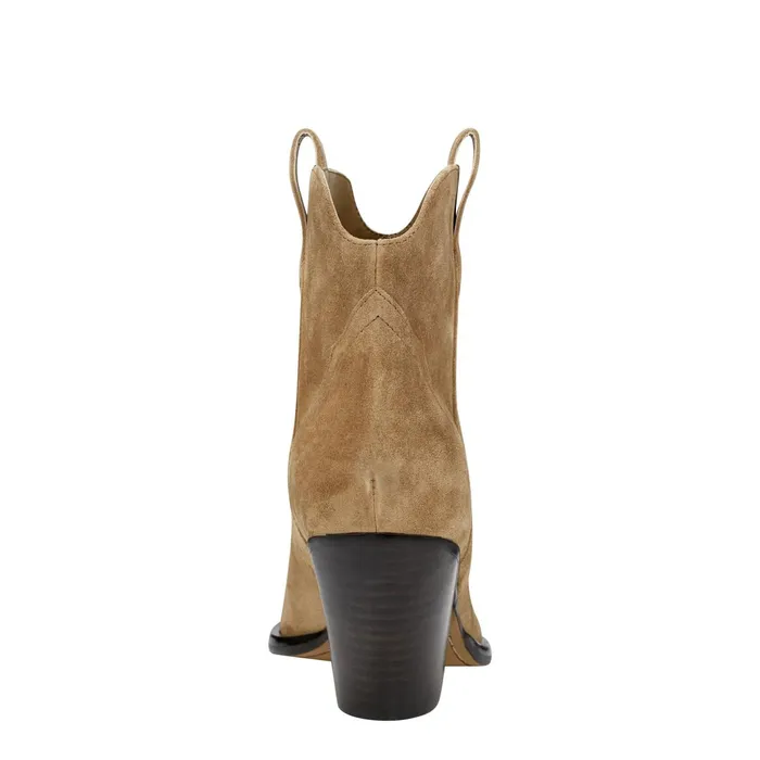Women Marc Fisher Booties Marlie Western Bootie Natural Suede