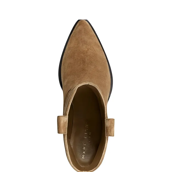 Women Marc Fisher Booties Marlie Western Bootie Natural Suede