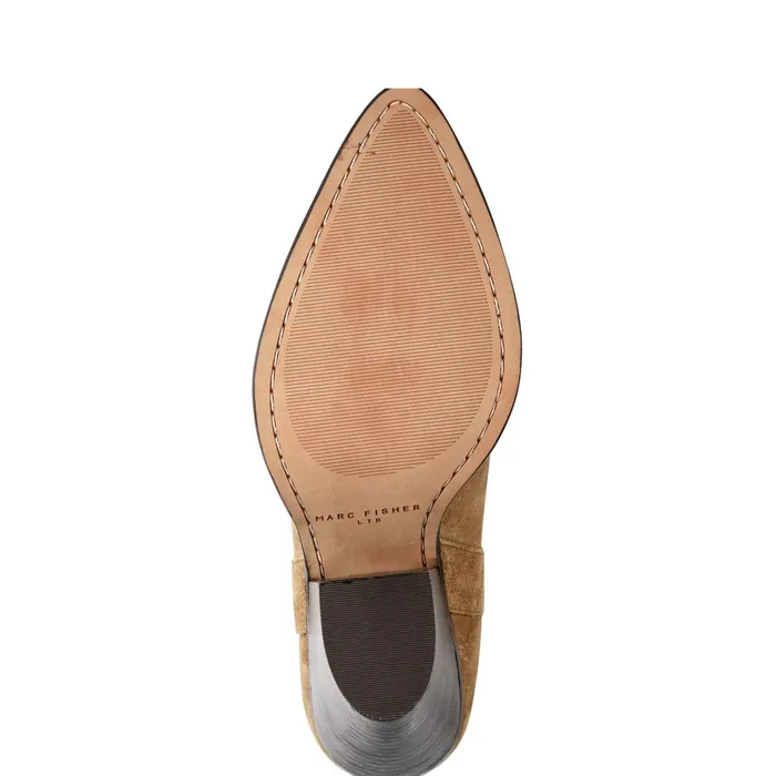 Women Marc Fisher Booties Marlie Western Bootie Natural Suede