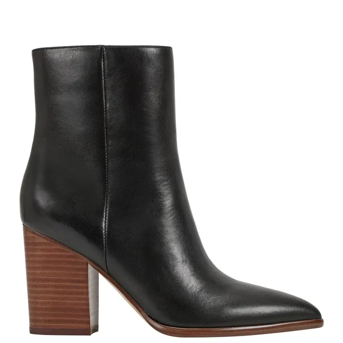 Women Marc Fisher Booties Melysa Dress Bootie Black Leather