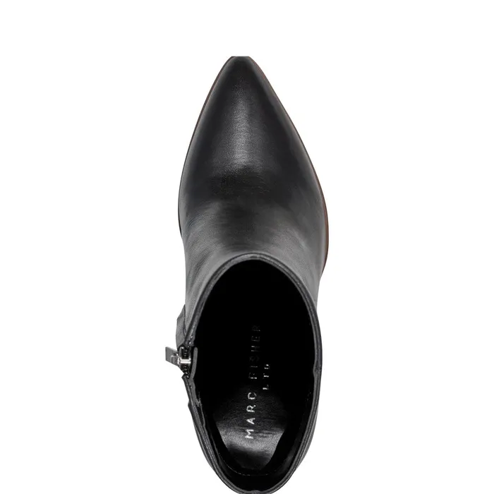 Women Marc Fisher Booties Melysa Dress Bootie Black Leather