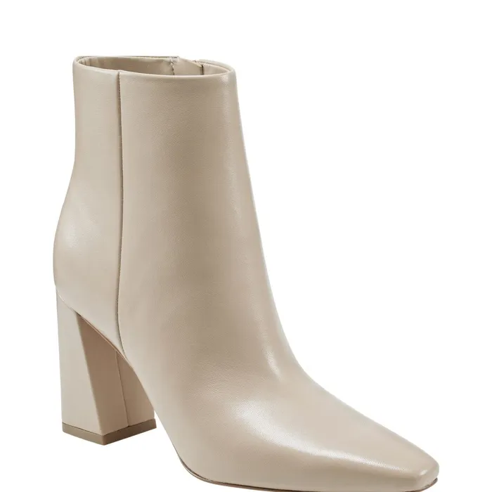 Women Marc Fisher Booties Yanara Heeled Bootie Natural Leather