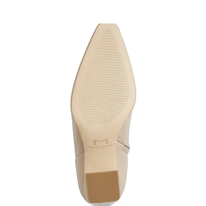 Women Marc Fisher Booties Yanara Heeled Bootie Natural Leather