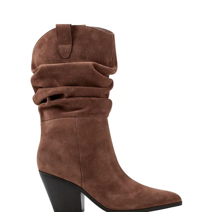 Women Marc Fisher Boots and Booties Myleea Slouchy Boot Brown Suede