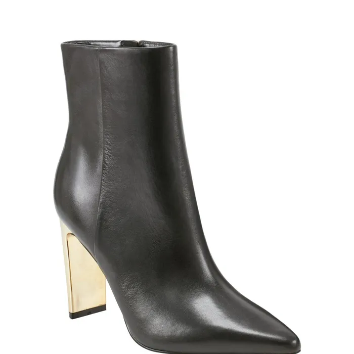 Women Marc Fisher Boots and Booties Talyna Dress Bootie Black Leather