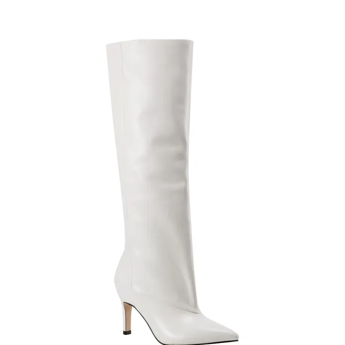 Women Marc Fisher Boots Gentle Dress Boot Ivory Leather