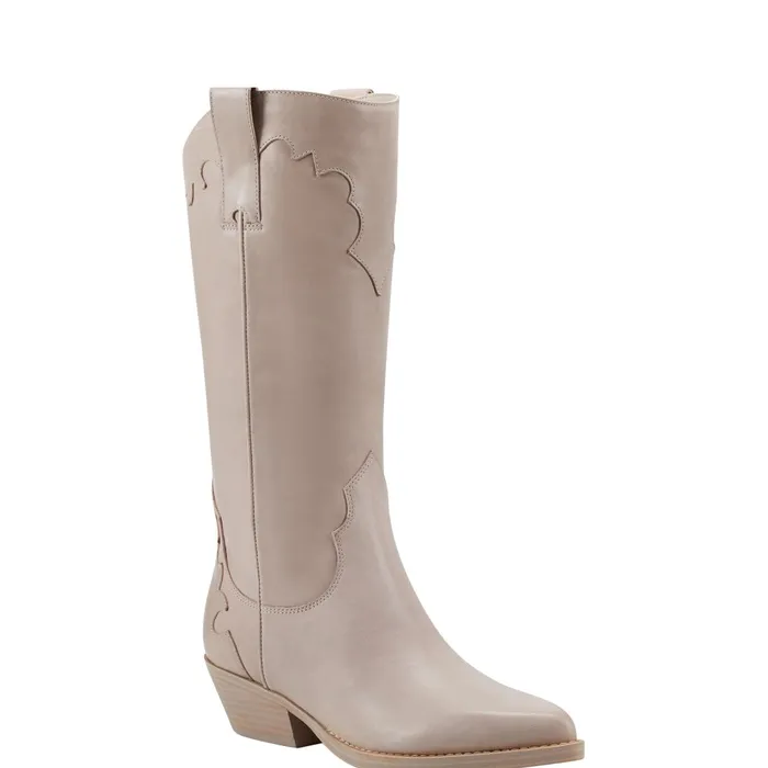 Women Marc Fisher Boots Hilaria Western Boot Taupe Leather