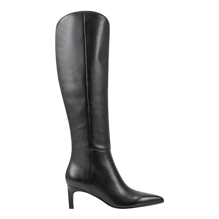 Women Marc Fisher Boots Quinnie Dress Boot Black Leather