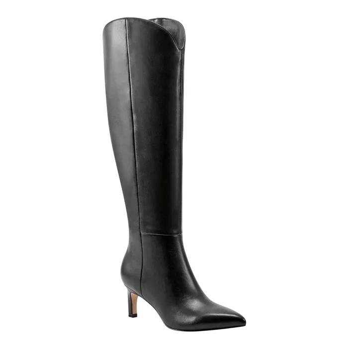 Women Marc Fisher Boots Quinnie Dress Boot Black Leather