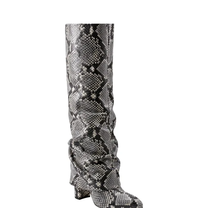 Women Marc Fisher Dress Boots Lalita Foldover Dress Boot Snake Print