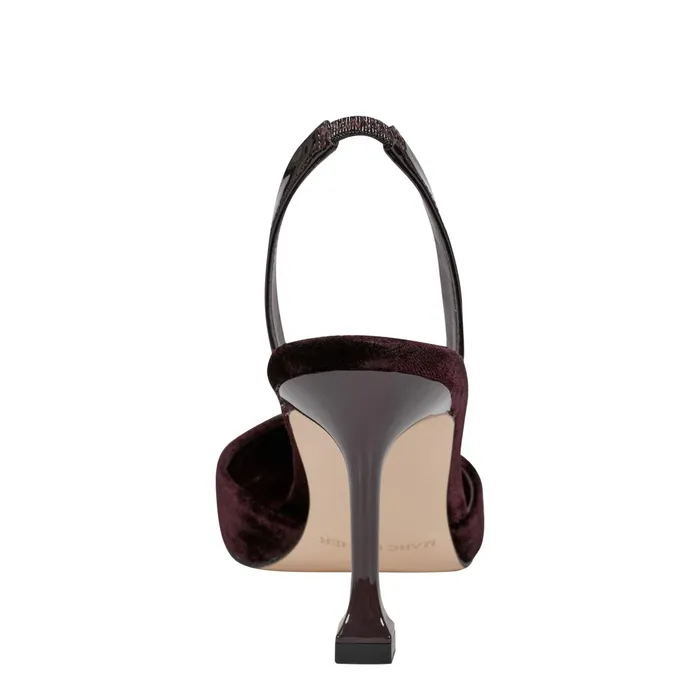 Women Marc Fisher Heels and Pumps Hadya Slingback Pump Dark Red Velvet