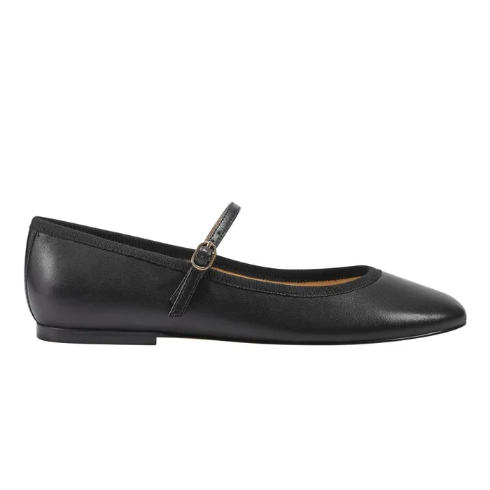 Women Marc Fisher Loafers and Flats Espina Ballet Flat Black Leather
