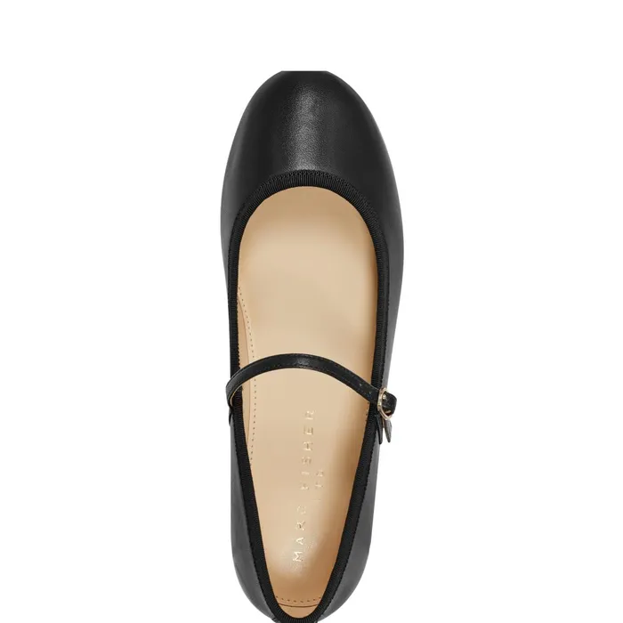 Women Marc Fisher Loafers and Flats Espina Ballet Flat Black Leather