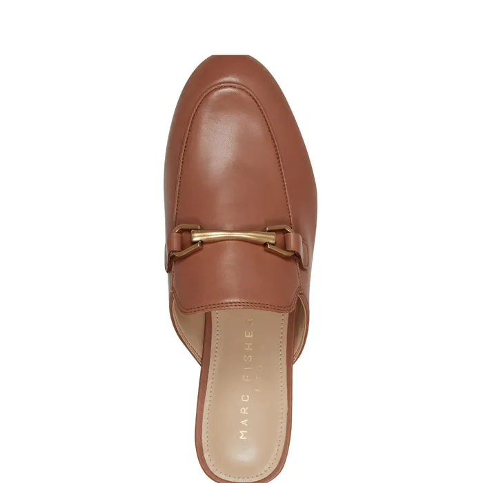 Women Marc Fisher Mules and Slides Butler Loafer Mule Brown Leather
